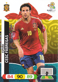 Cesc Fabregas Spain Panini UEFA EURO 2012 #70